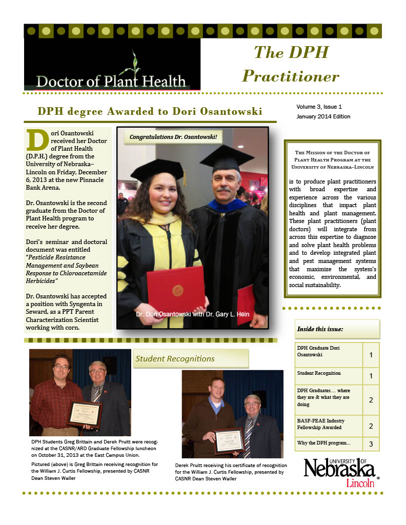 Cover of January 2014 DPH newsletter