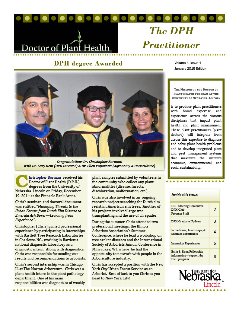 Cover of January 2015 DPH Newsletter