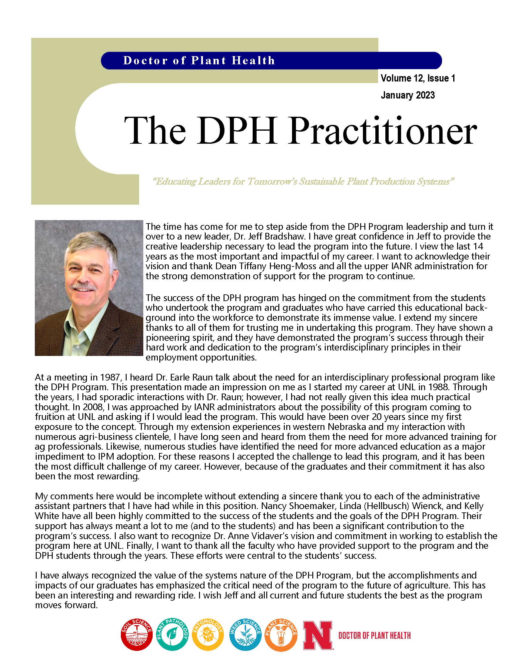 Cover of January 2023 DPH Newsletter