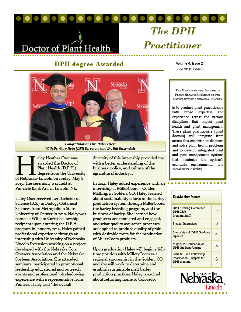 Cover of June 2015 DPH Newsletter