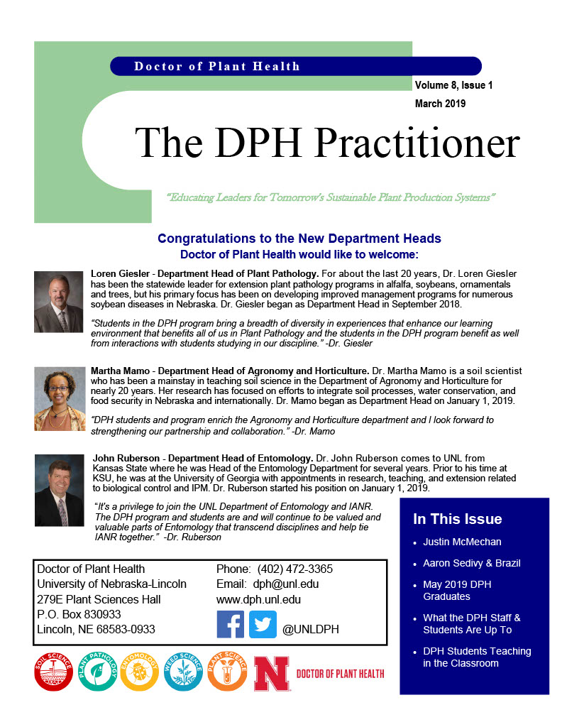 Cover of March 2019 DPH Newsletter