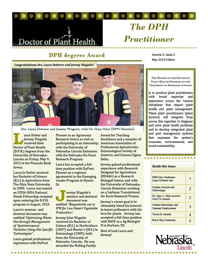 Cover of May 2014 DPH Newsletter